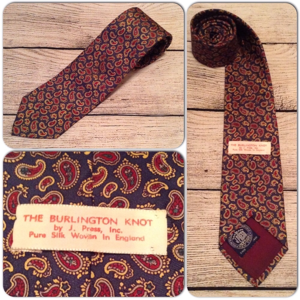 J. Press Burlington Knot Mens Tie Silk Paisley PM1
